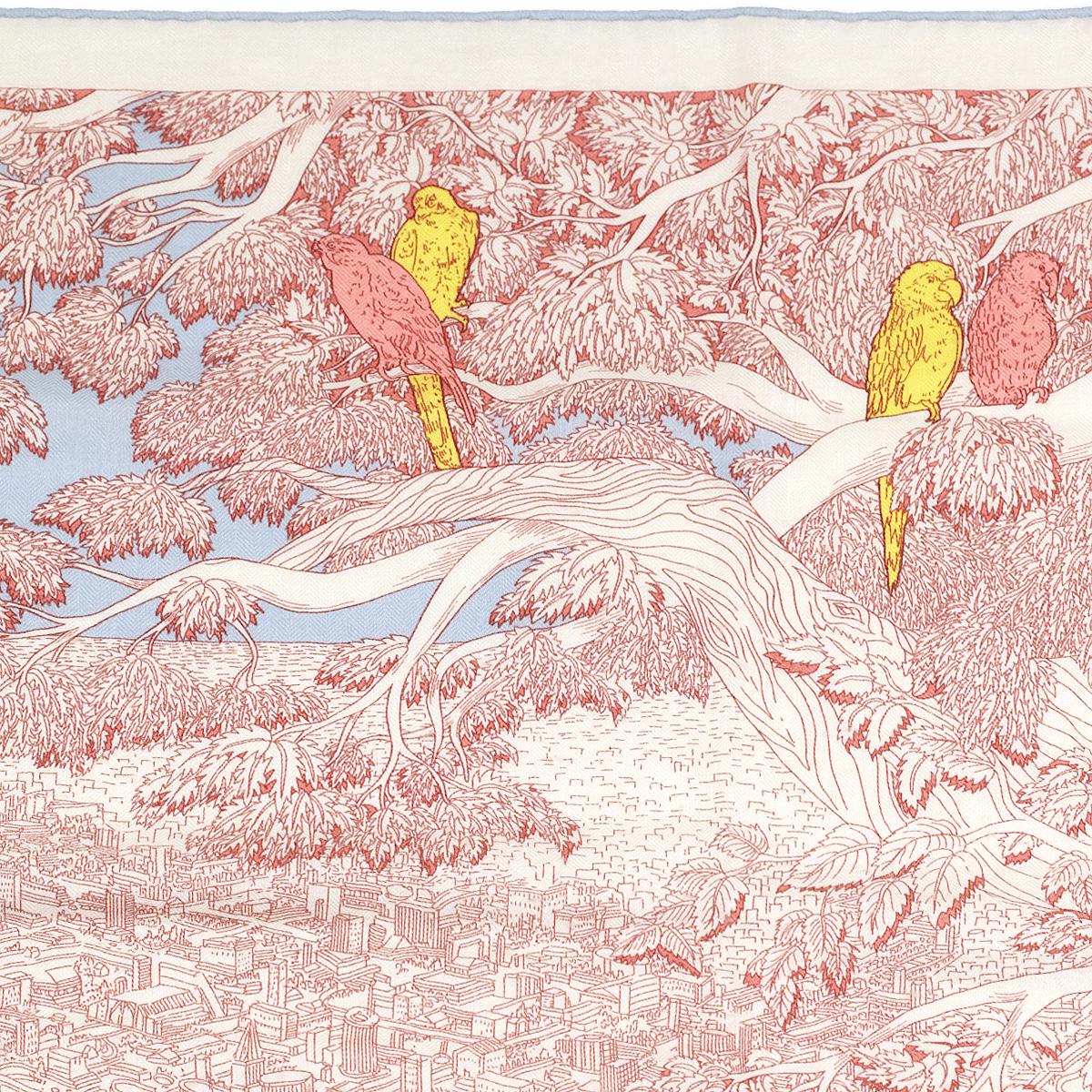 Hermes Cashmere Shawl 140cm "Retour à la Nature" by Octave Marsal & Théo de Gueltzl