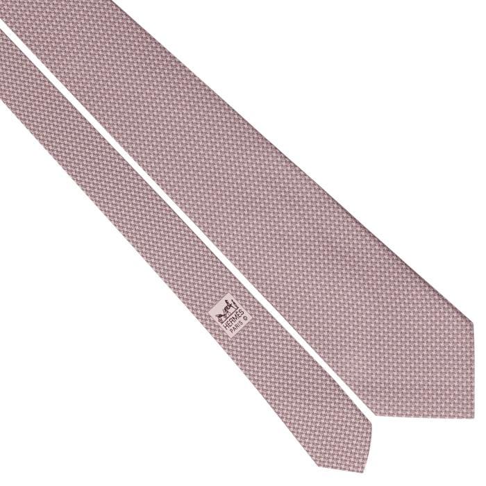 Hermes Men's Silk Tie Houndstooth Pattern 045559 | Necktie Cravate