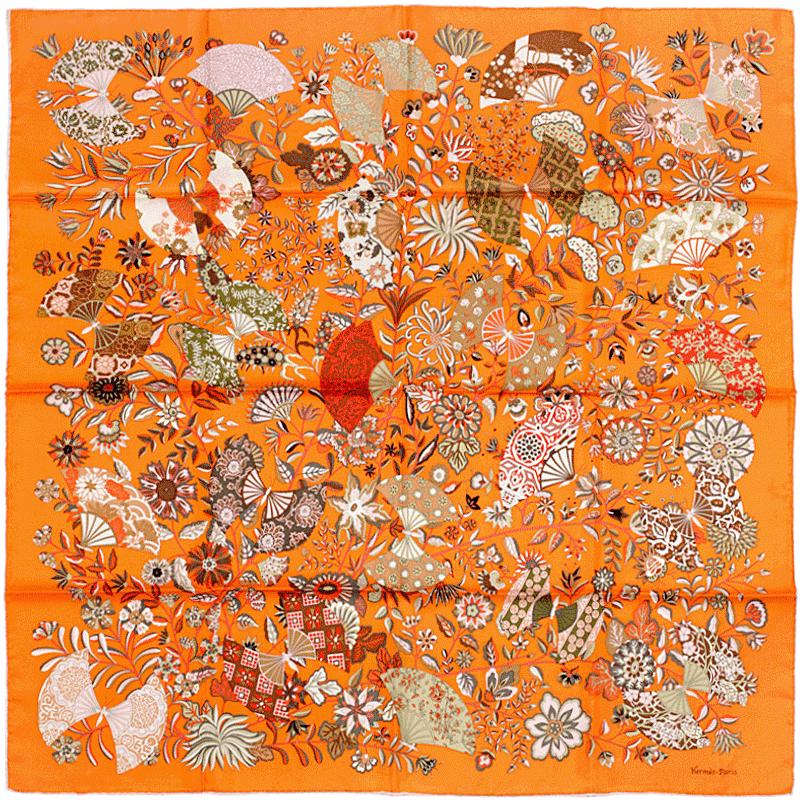 Hermes Scarf "Fleurs et Papillons de Tissus" by Christine Henry 90cm Silk | Foulard Carre