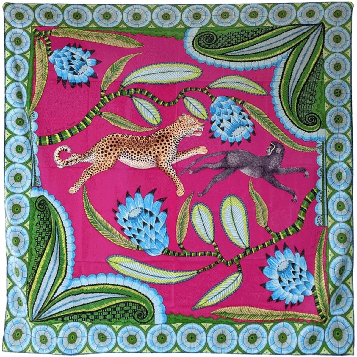 Hermes Cashmere Shawl 140cm "Savana Dance" by Ardmore Artists | Scarf Carre Foulard