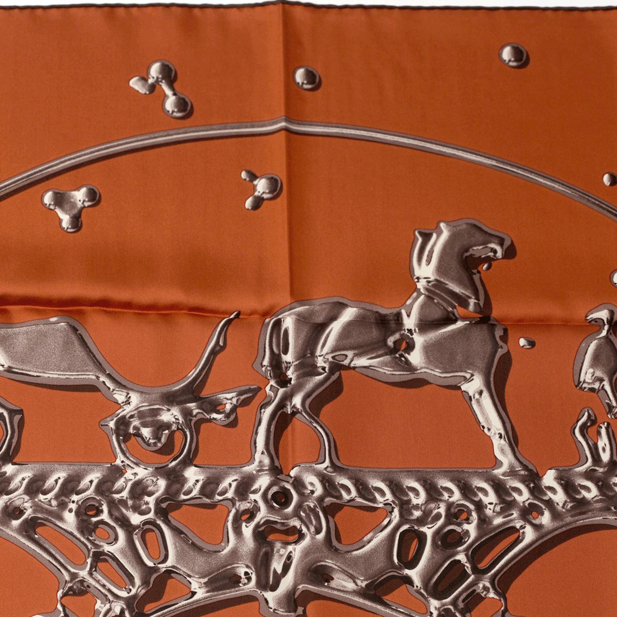 Hermes Scarf "Vif Argent" by Dimitri Rybaltchenko 90cm Silk