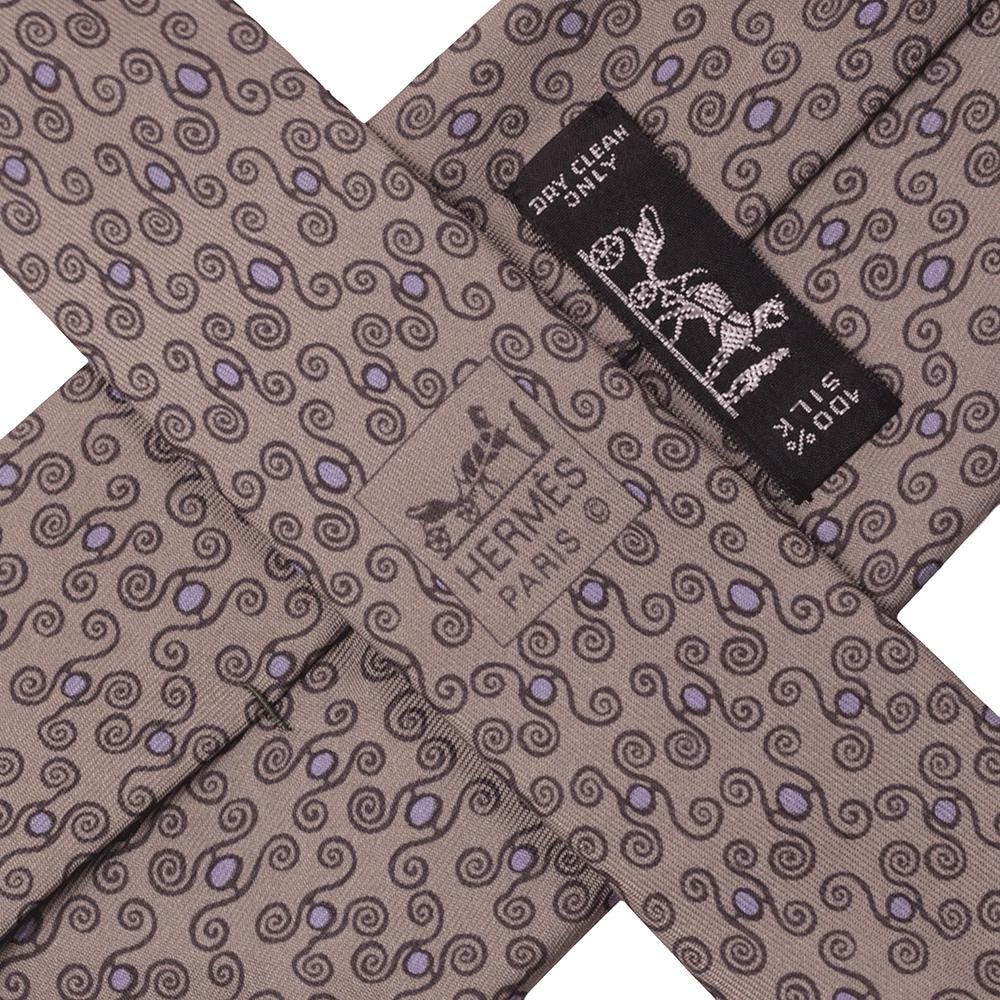 Hermes Men's Silk Tie H Geometric Pattern 5256 | Necktie Cravate