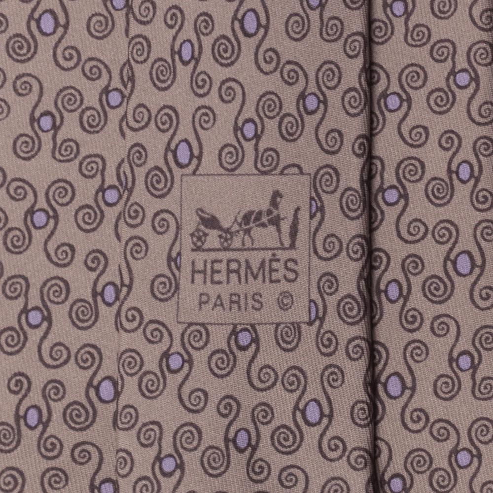 Hermes Men's Silk Tie H Geometric Pattern 5256 | Necktie Cravate