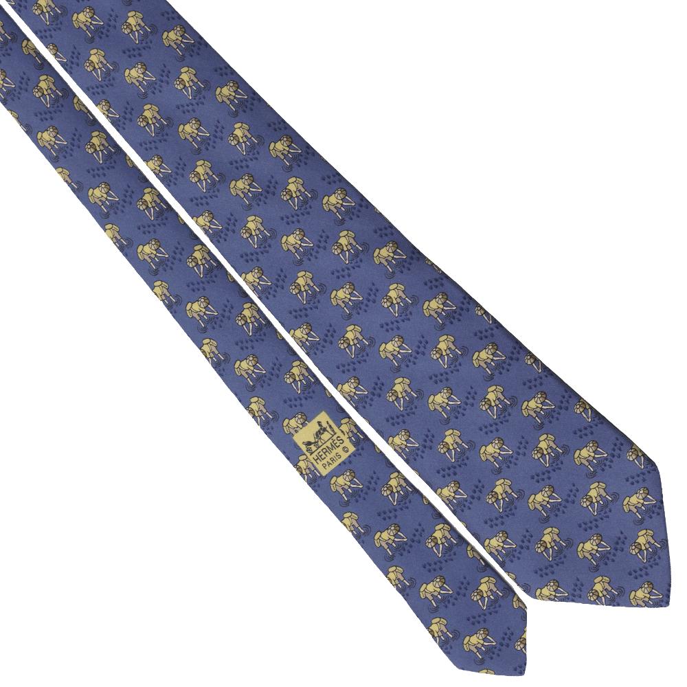 Hermes Men's Silk Tie Whimsical Rice Farmers Pattern 7935 | Necktie Cravate