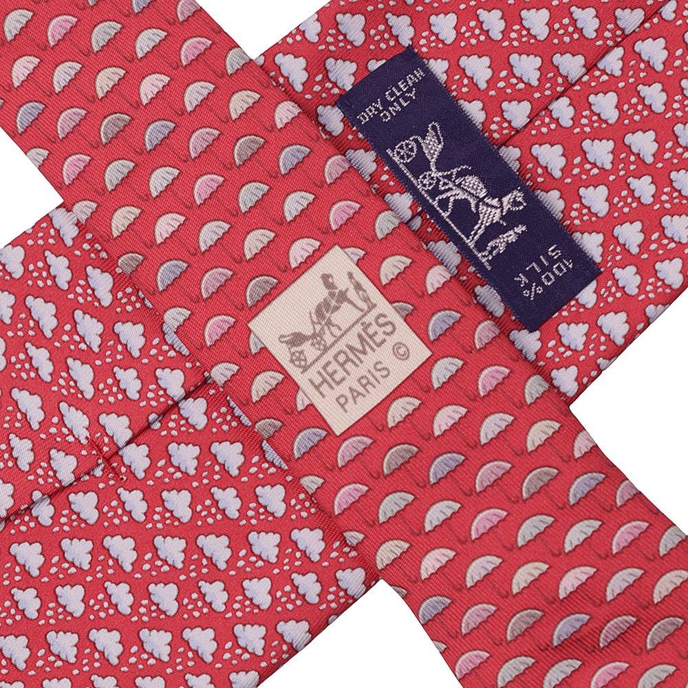 Hermes Men's Silk Tie Twillby Umbrellas Clouds Pattern 5616 | Necktie Cravate