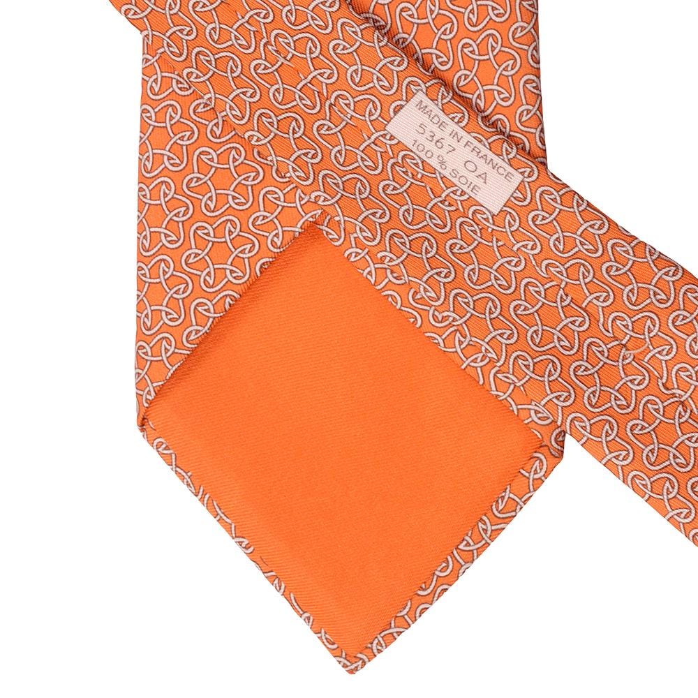 Hermes Men's Silk Tie Geometric Pattern 5367 | Necktie Cravate