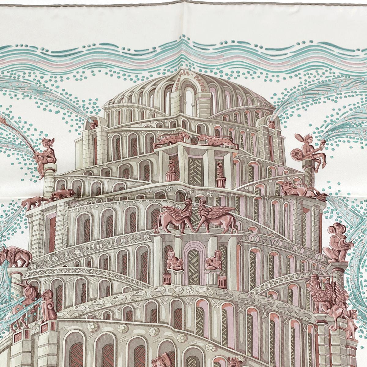 Hermes Scarf "Les Rivieres de Babel" by Annie Faivre 90cm Silk | Carre Foulard