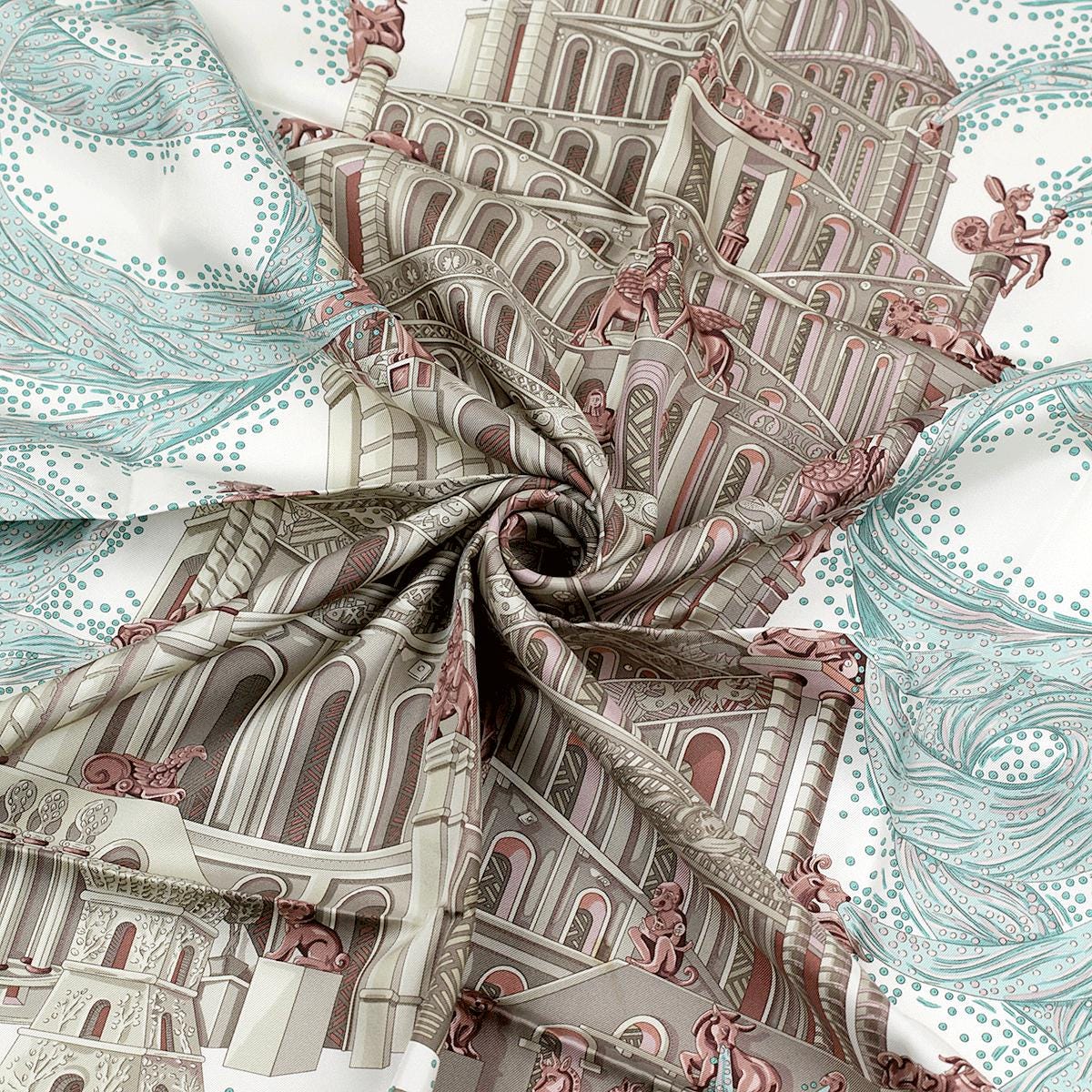 Hermes Scarf "Les Rivieres de Babel" by Annie Faivre 90cm Silk | Carre Foulard