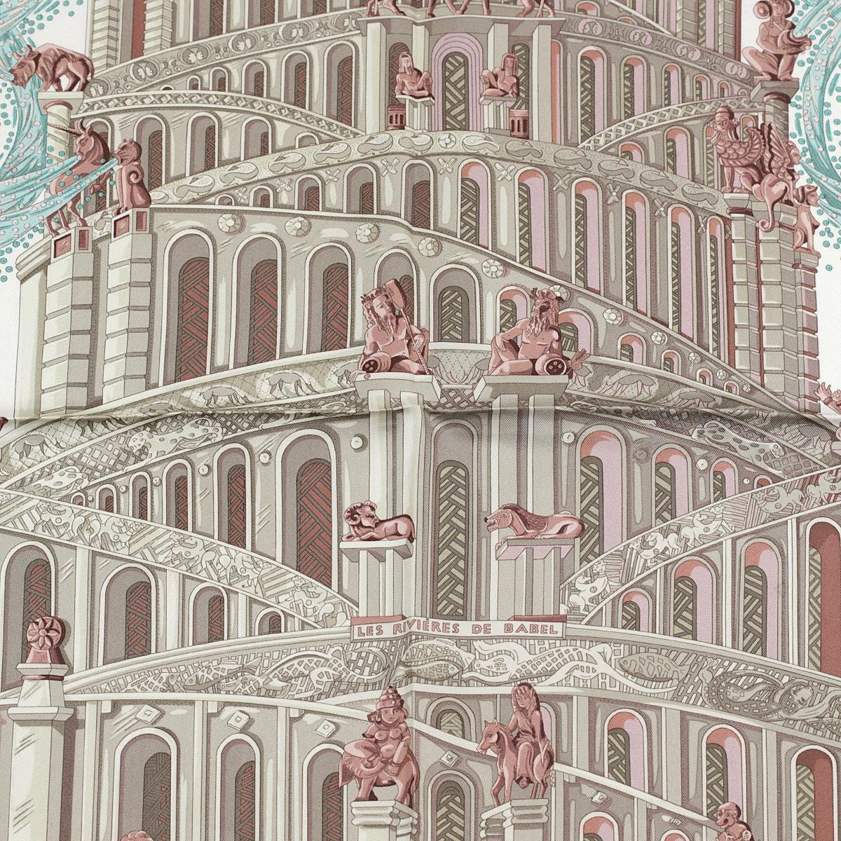 Hermes Scarf "Les Rivieres de Babel" by Annie Faivre 90cm Silk | Carre Foulard