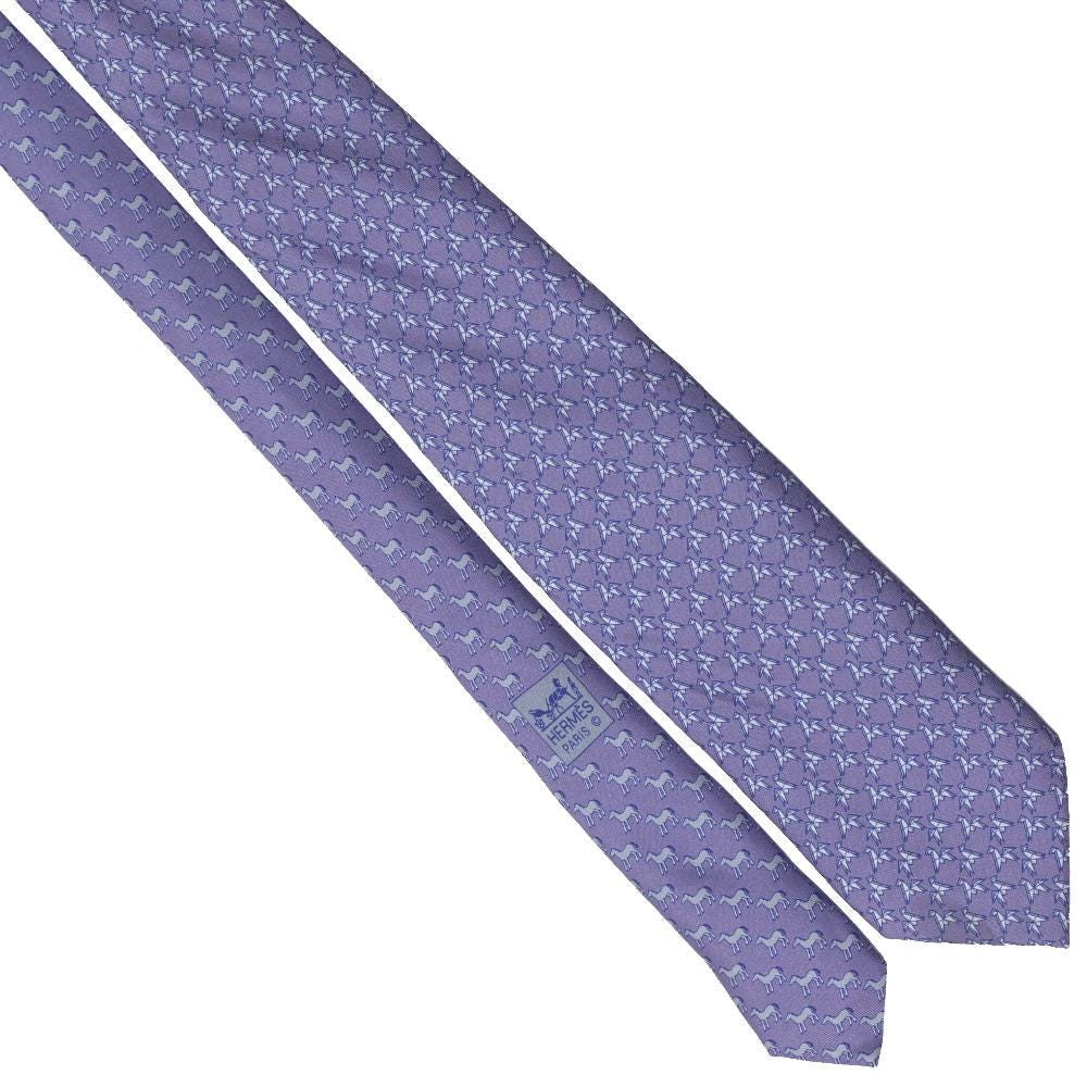 Hermes Men's Silk Tie Whimsical Origami Horse Pattern 625747 | Necktie Cravate