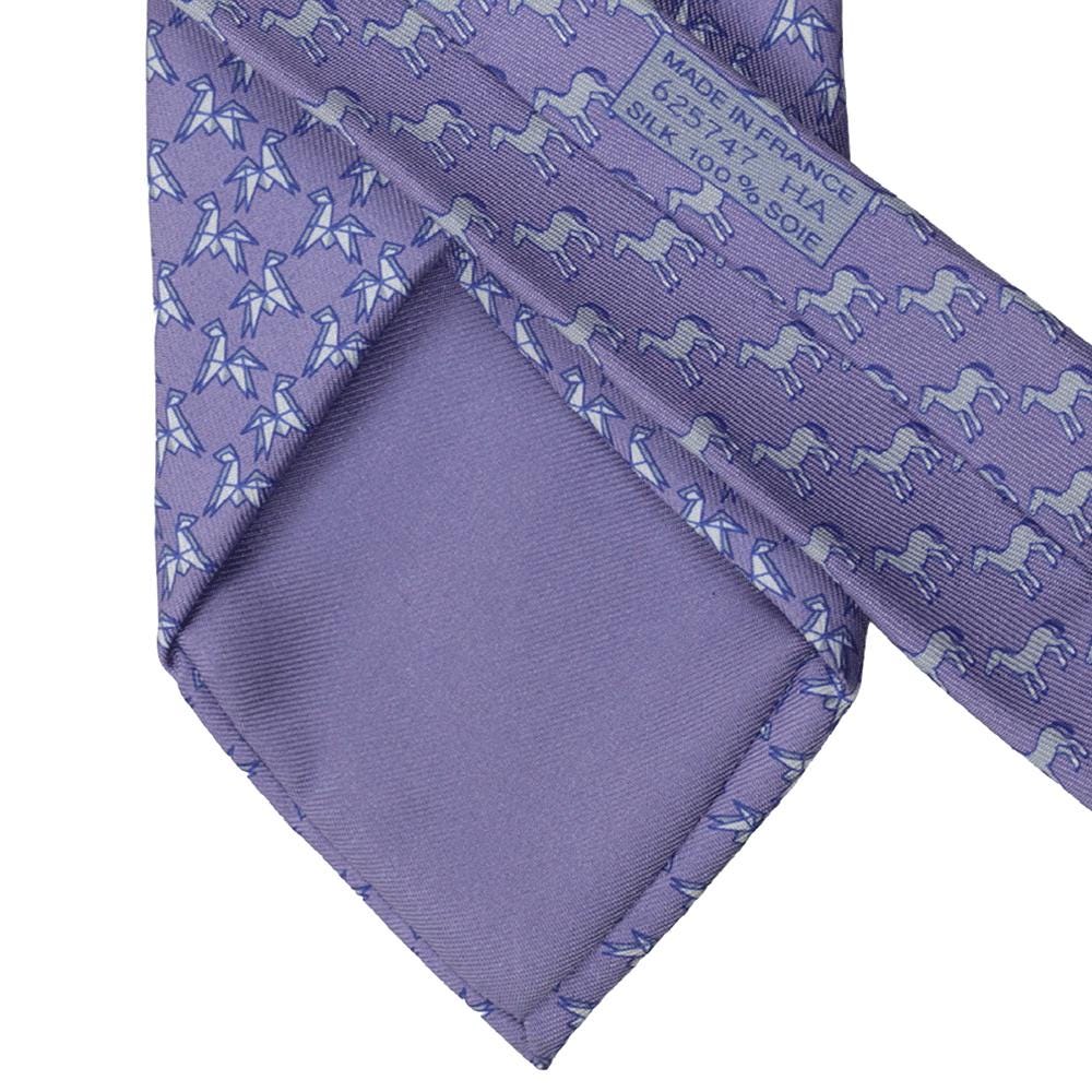 Hermes Men's Silk Tie Whimsical Origami Horse Pattern 625747 | Necktie Cravate