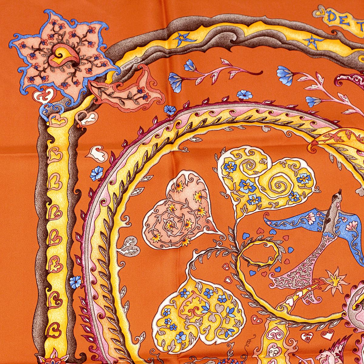 Hermes Scarf "De Tout Coeur" by Zoe Pauwels 90cm Silk | Carre Foulard