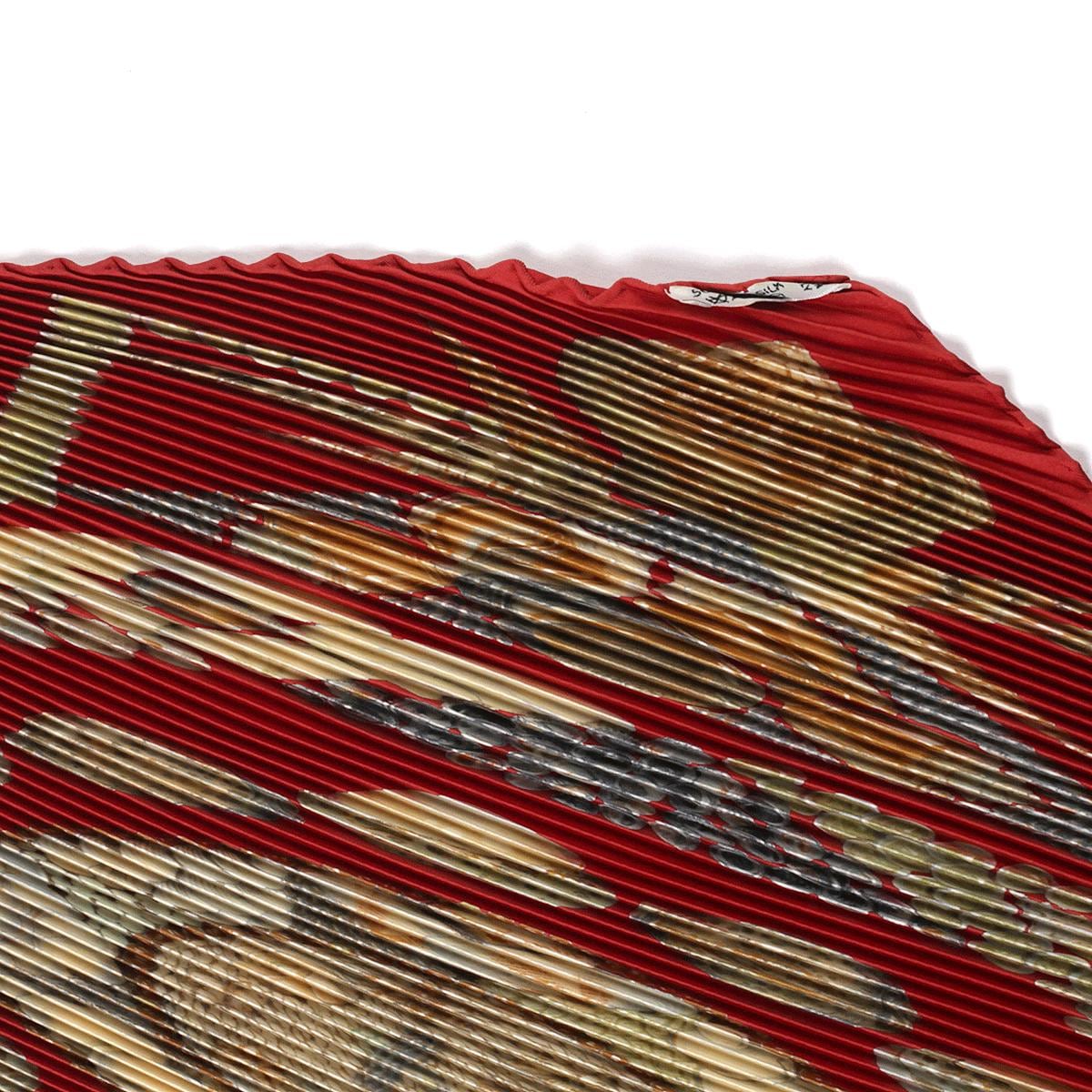 Hermes Scarf "Rocaille" by Valerie Dawlat Dumoulin Plisse 90cm Pleated Silk | Carre Foulard