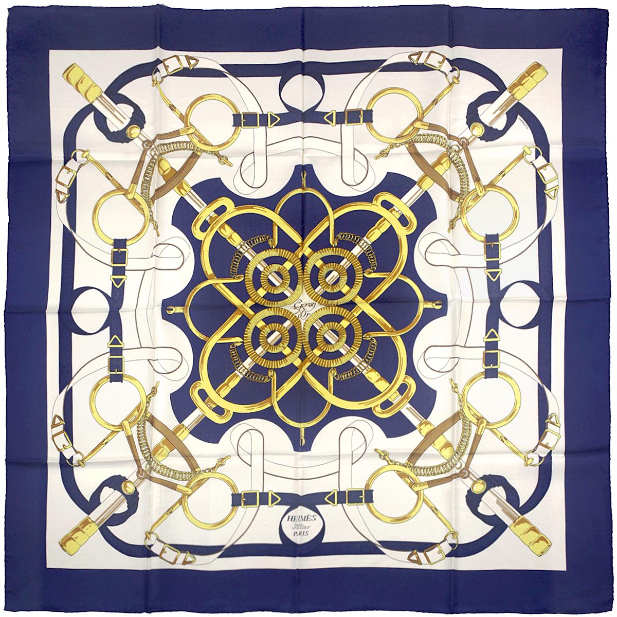 Hermes Scarf "Eperon d'Or" by Henri d'Origny 90cm Silk
