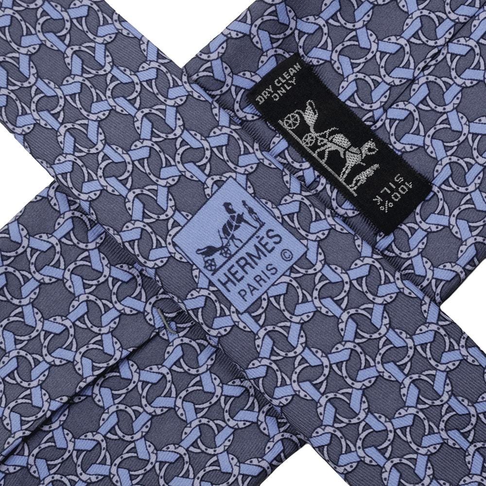 Hermes Men's Silk Tie Geometric Pattern 7935