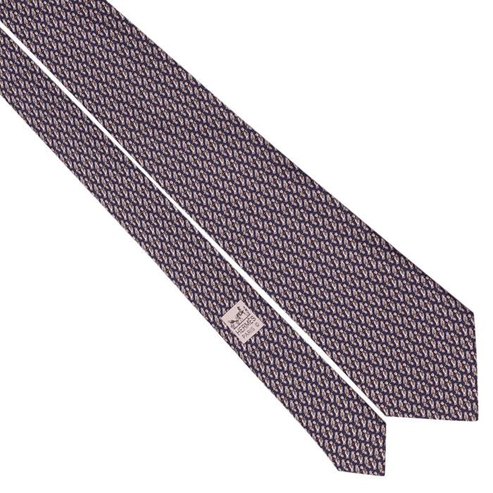 Hermes Men's Silk Tie Bird on a Wire Pattern 5514 | Necktie Cravate