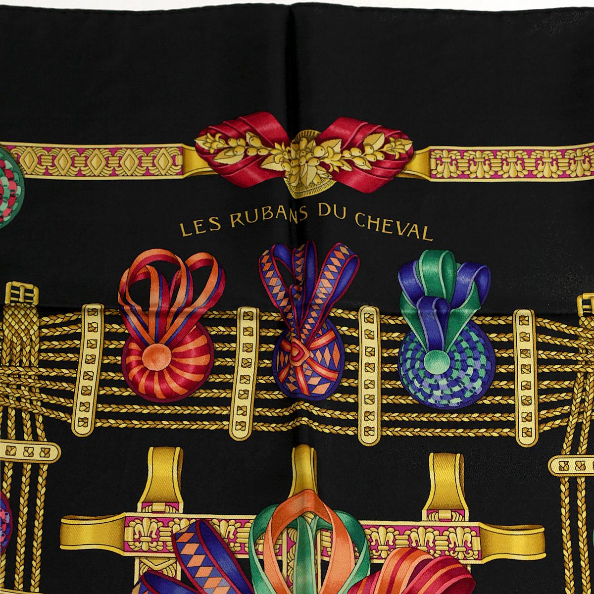 Hermes Scarf "Les Rubans du Cheval" by Joachim Metz 90cm Silk