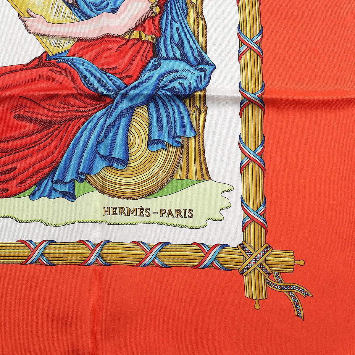 Hermes Scarf "1789 Liberte Egalite Fraternite" by Joachim Metz Vintage 90cm Silk | Carre Foulard