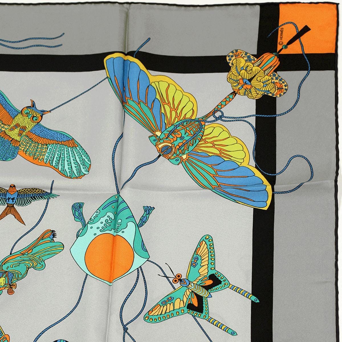 Hermes Scarf "Soies Volantes" by Loic Dubigeon 90cm Silk | Carre Foulard Rare