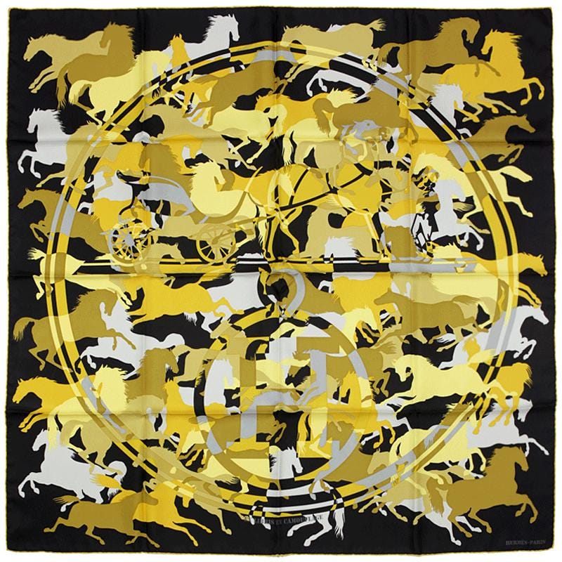 Hermes Scarf "Ex-Libris en Camouflage" by Benoit Pierre Emery 90cm Silk | Carre Foulard
