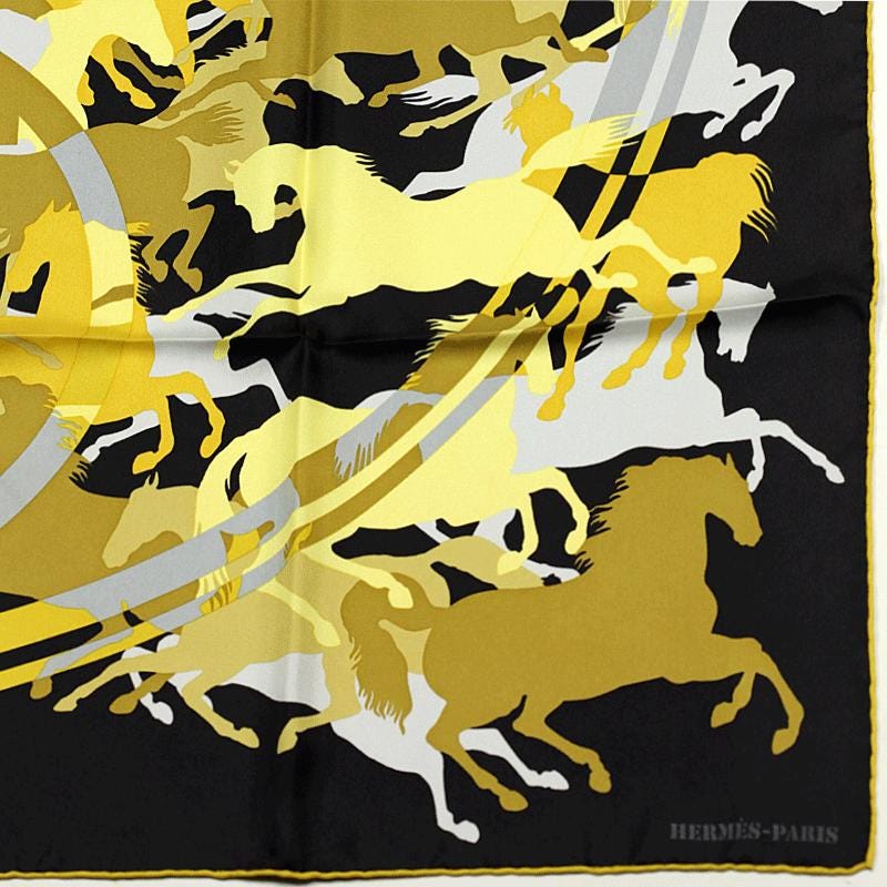 Hermes Scarf "Ex-Libris en Camouflage" by Benoit Pierre Emery 90cm Silk | Carre Foulard