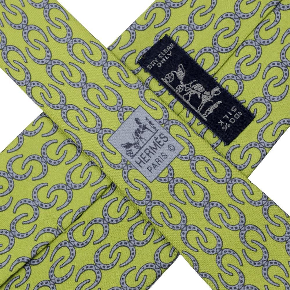 Hermes Men's Silk Tie Horseshoe Pattern 5404 | Necktie Cravate