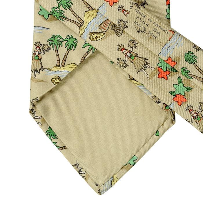 Hermes Men's Silk Tie Whimsical Hula Girls Pattern 7554 | Necktie Cravate
