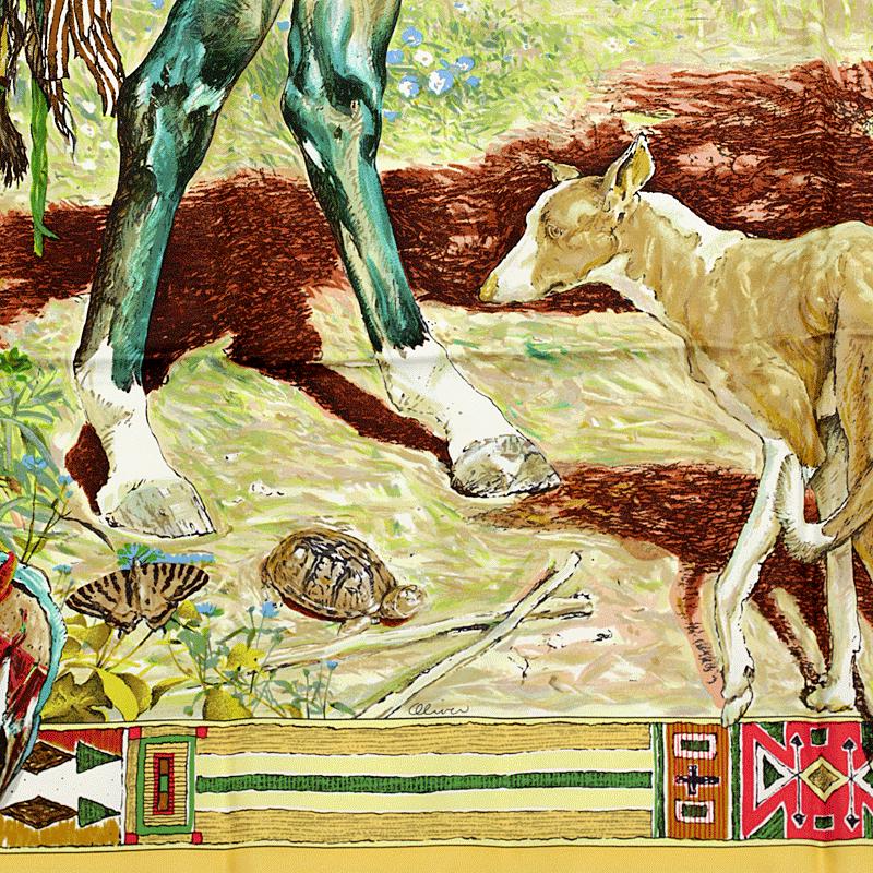Hermes Scarf "Les Cheyennes" by Kermit Oliver 90cm Silk | Grail