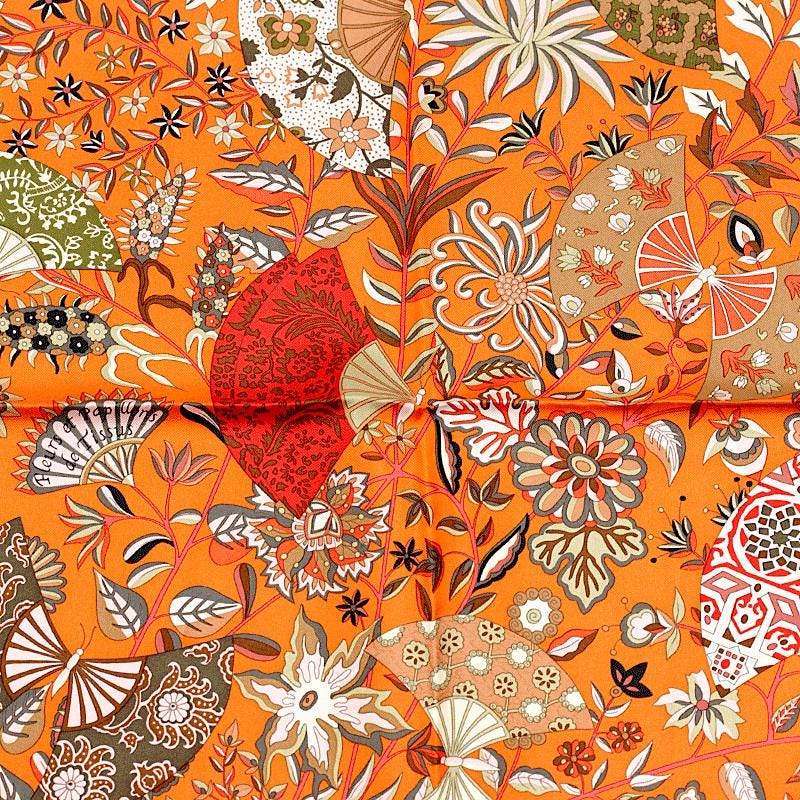 Hermes Scarf "Fleurs et Papillons de Tissus" by Christine Henry 90cm Silk | Foulard Carre