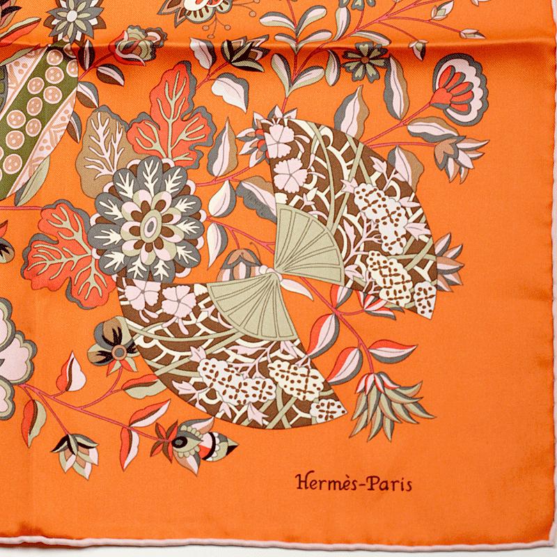 Hermes Scarf "Fleurs et Papillons de Tissus" by Christine Henry 90cm Silk | Foulard Carre