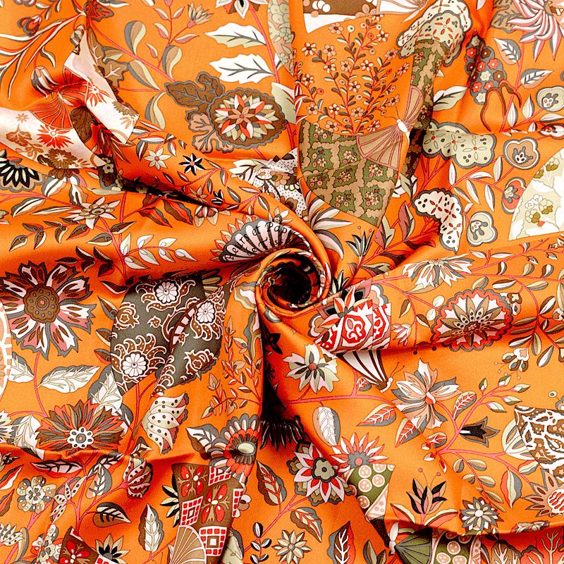 Hermes Scarf "Fleurs et Papillons de Tissus" by Christine Henry 90cm Silk | Foulard Carre