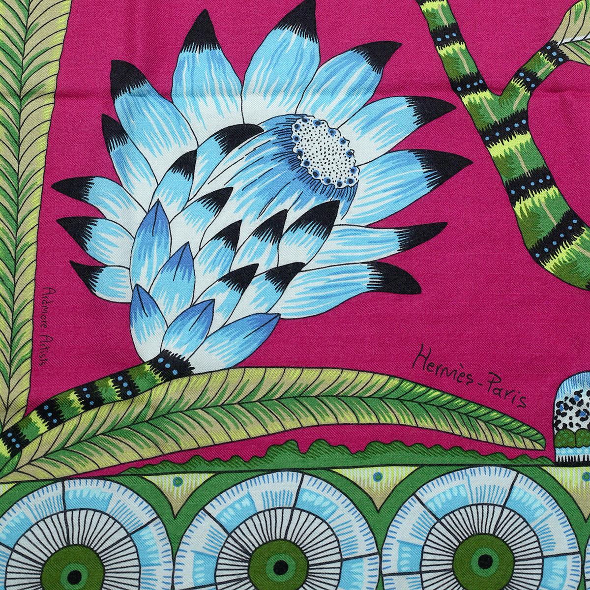 Hermes Cashmere Shawl 140cm "Savana Dance" by Ardmore Artists | Scarf Carre Foulard