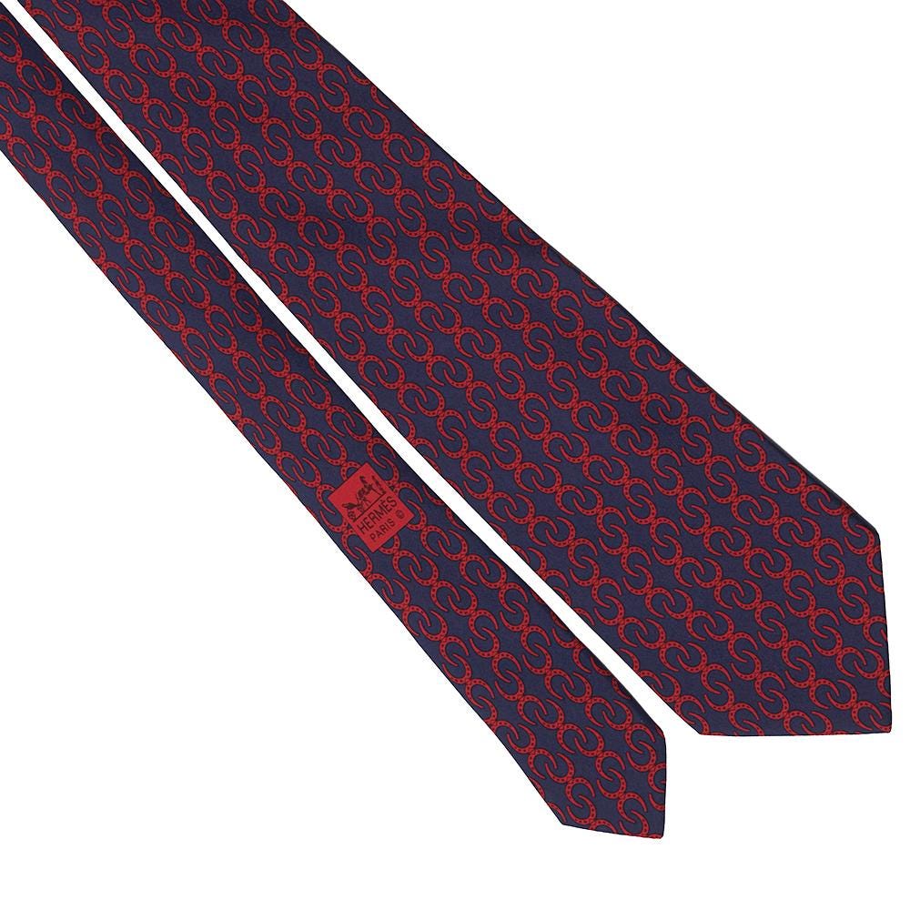 Hermes Men's Silk Tie Horseshoe Pattern 5404 | Necktie Cravate