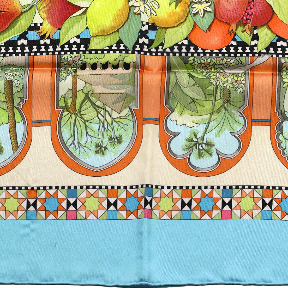 Hermes Scarf "Les Jardins d'Andalousie" by Aline Honore 90cm Silk | Carre Foulard