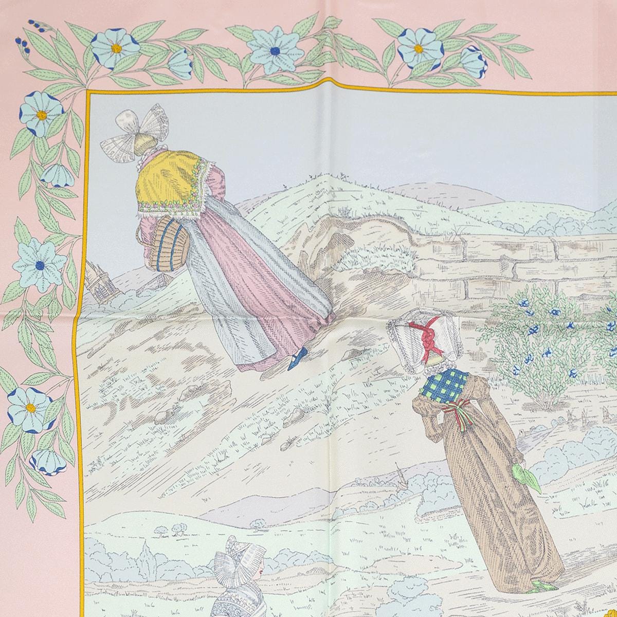 Hermes Scarf "Coiffes Normandes" by Zoe Pauwels 90cm Silk | Carre Foulard