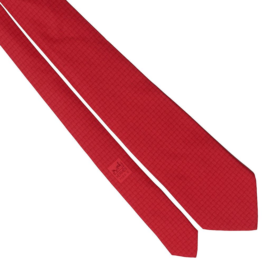 Hermes Men's Silk Tie Geometric Pattern 5419 | Necktie Cravate