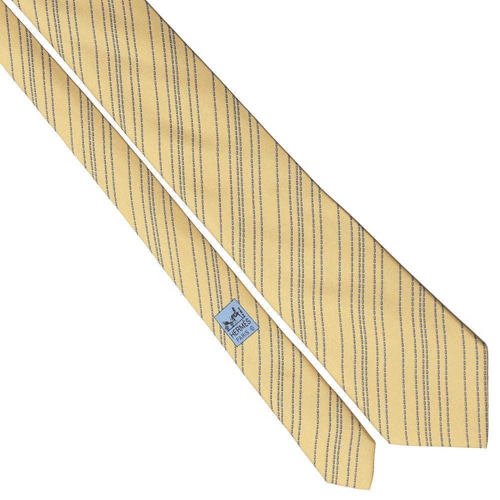 Hermes Men's Silk Tie Geometric Pattern 5114 | Necktie Cravate