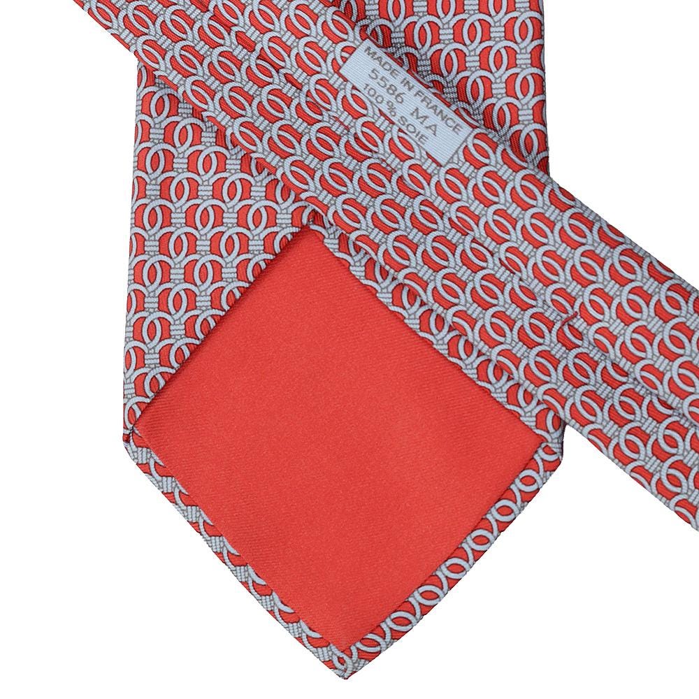 Hermes Men's Silk Tie Geometric Pattern 5586 | Necktie Cravate