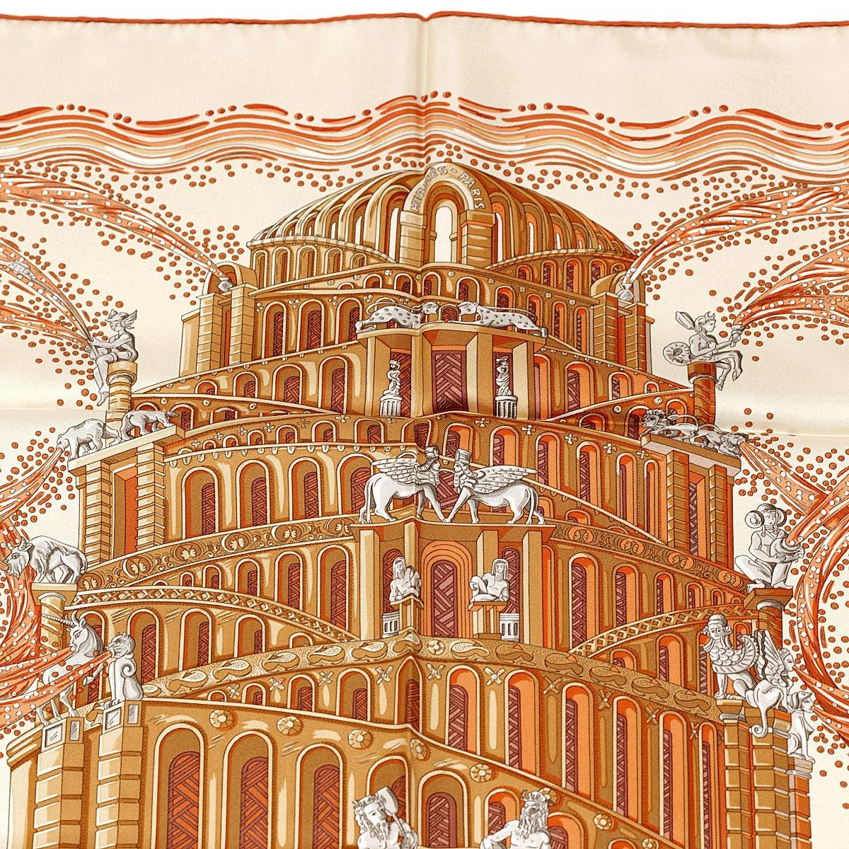 Hermes Scarf "Les Rivieres de Babel" by Annie Faivre 90cm Silk | Carre Foulard