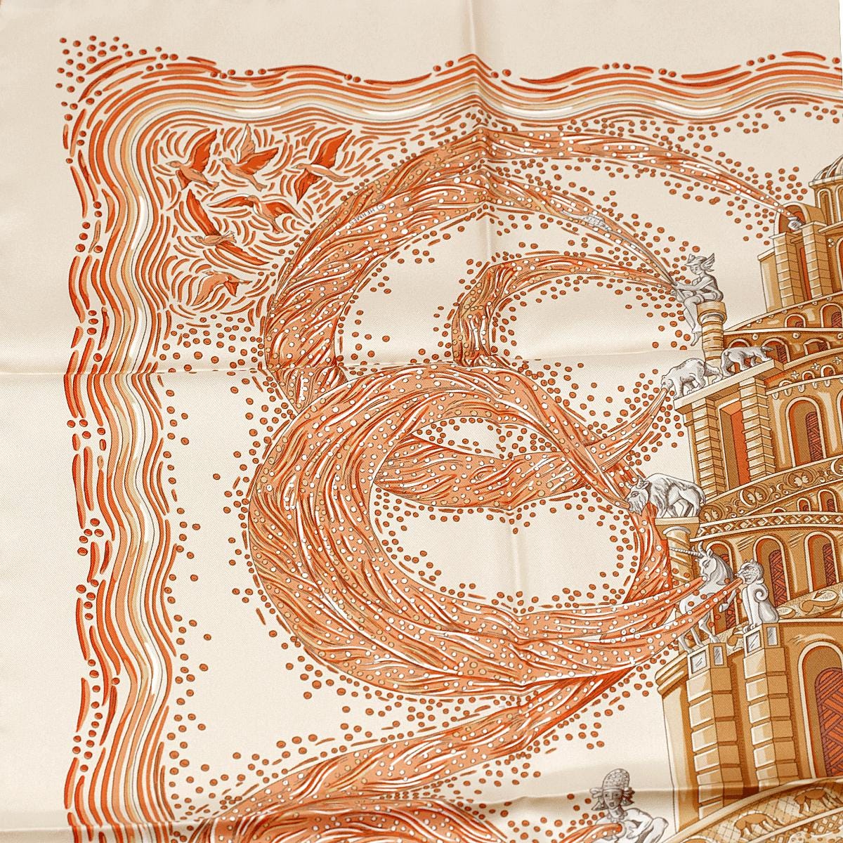 Hermes Scarf "Les Rivieres de Babel" by Annie Faivre 90cm Silk | Carre Foulard