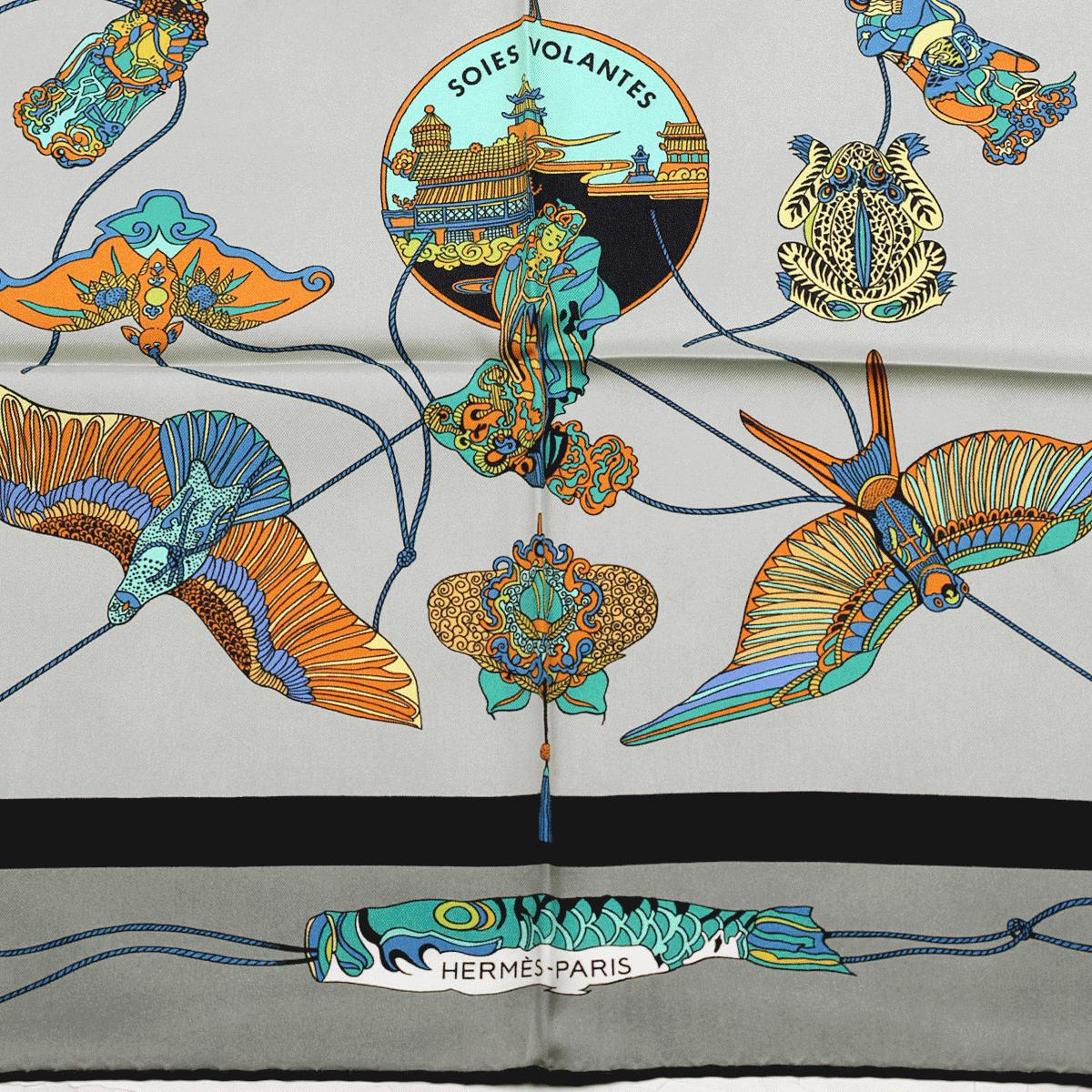 Hermes Scarf "Soies Volantes" by Loic Dubigeon 90cm Silk | Carre Foulard Rare