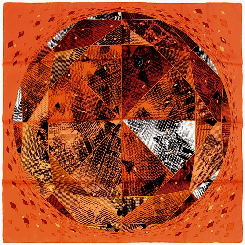 Hermes Scarf "Faubourg by Night" by Benoit Pierre Emery 90cm Silk | Carre Foulard