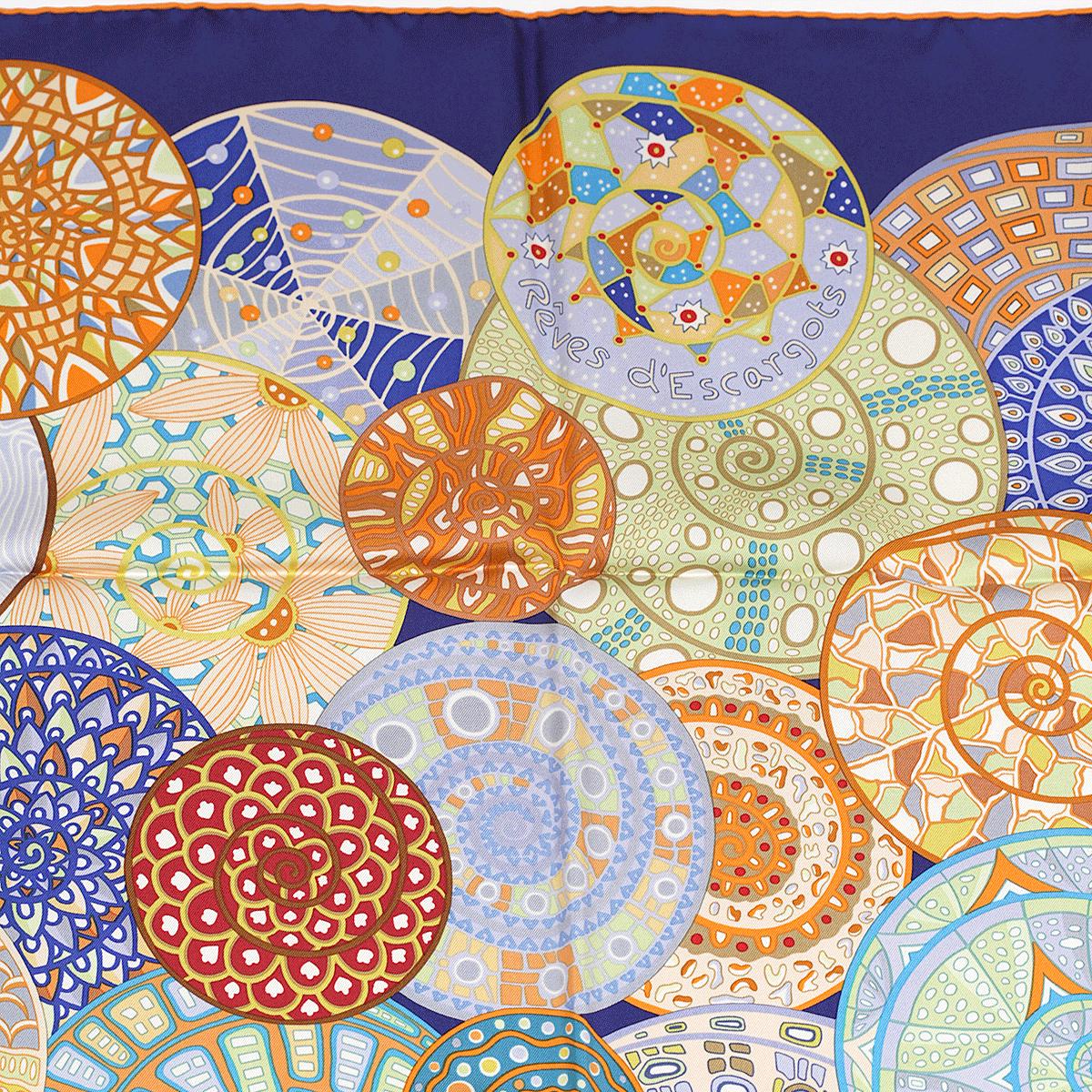 Hermes Scarf "Reves d'Escargots" by Christine Henry 90cm Silk | Carre Foulard