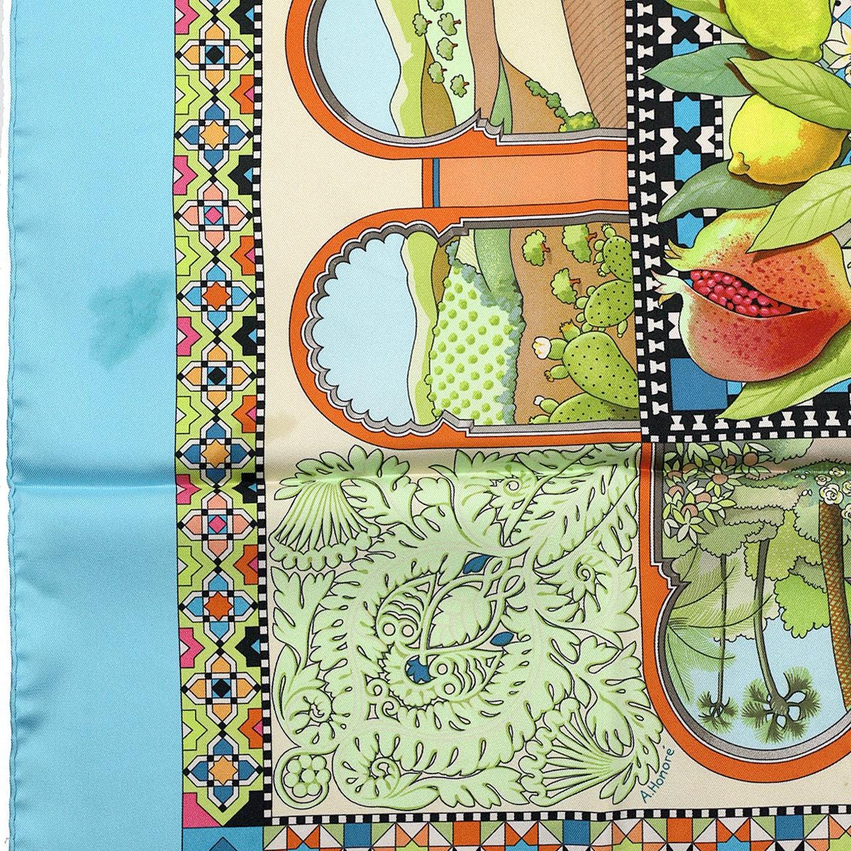 Hermes Scarf "Les Jardins d'Andalousie" by Aline Honore 90cm Silk | Carre Foulard