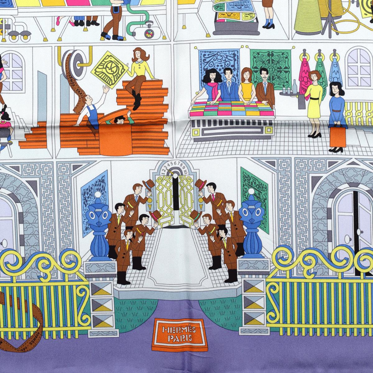 Hermes Scarf "La Maison des Carrés" by Pierre Marie 90cm Silk | Carre Foulard