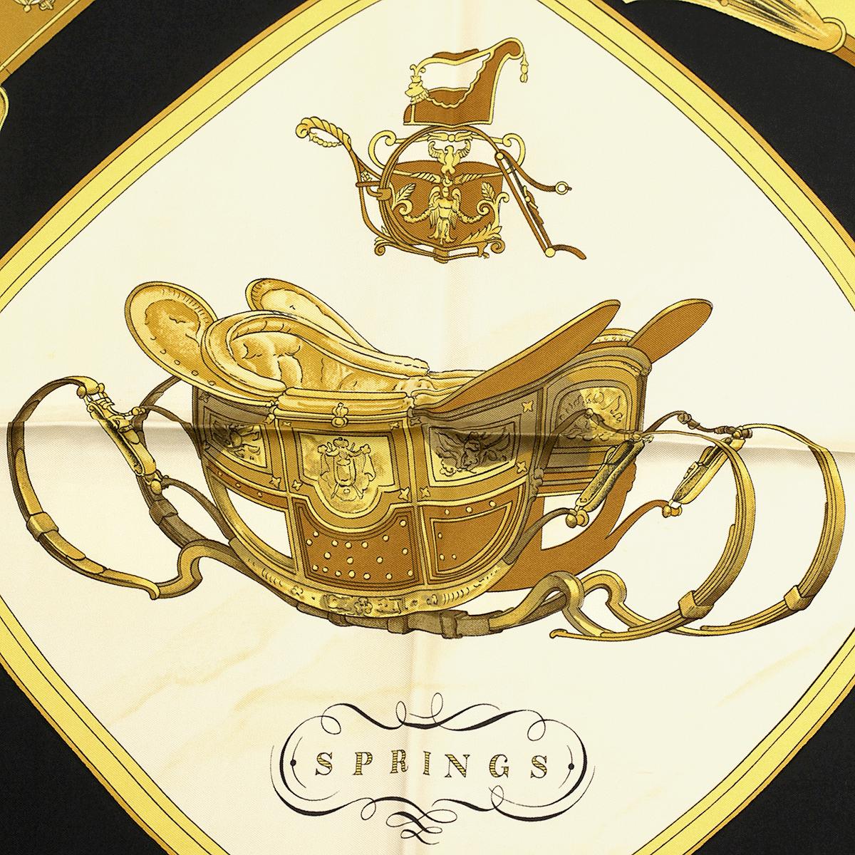 Hermes Scarf "Springs" by Philippe Ledoux Vintage 90cm Silk | Foulard Carre