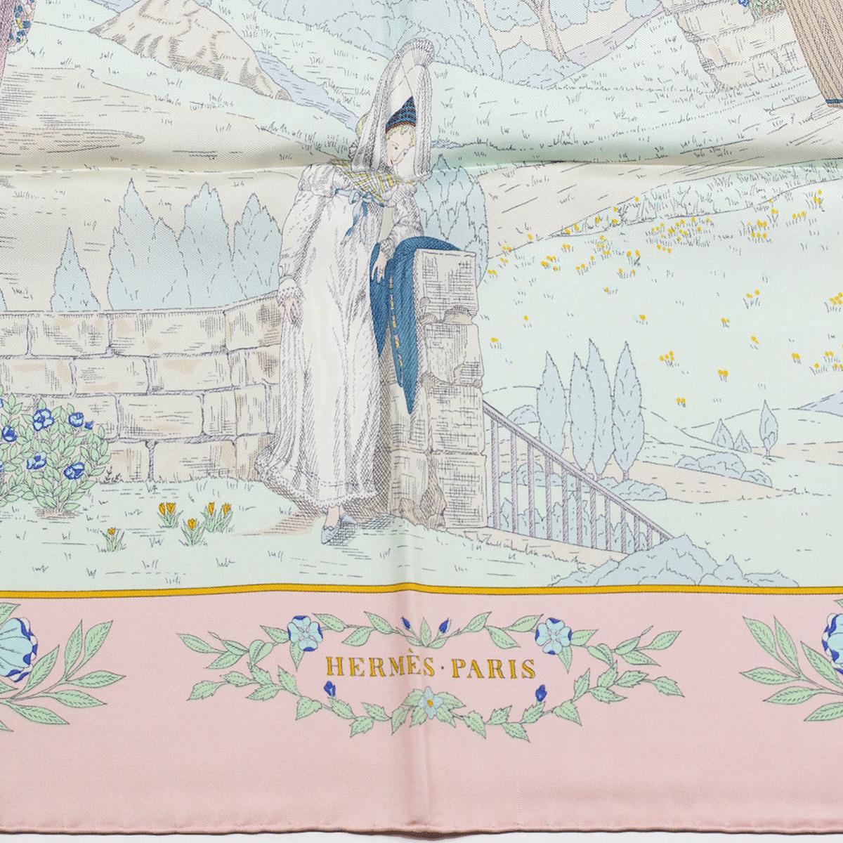 Hermes Scarf "Coiffes Normandes" by Zoe Pauwels 90cm Silk | Carre Foulard