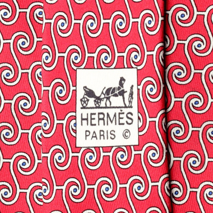 Hermes Men's Silk Tie Geometric Pattern 5210