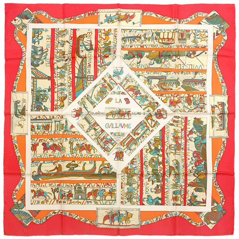 Hermes Scarf "A la Gloire de Guillaume" by Loic Dubigeon 90cm Silk | Carre Foulard