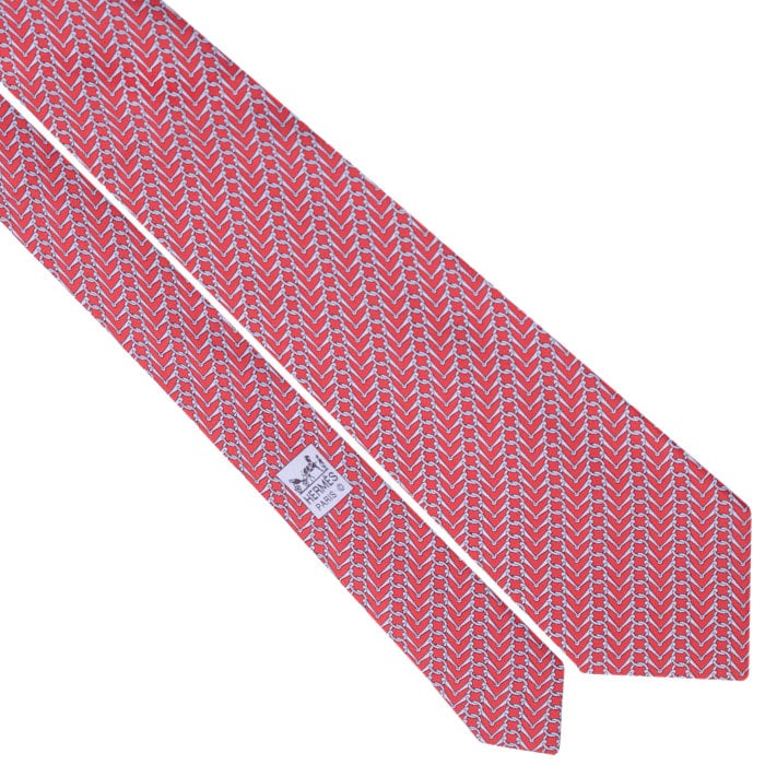 Hermes Men's Silk Tie Equestrian Geometric Pattern 5262 | Necktie Cravate